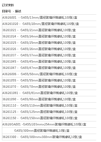 东洋直径81mm玻璃纤维滤纸GA55系列GA55/81mm